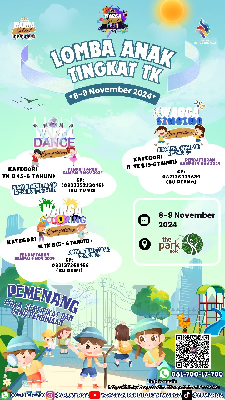 LOMBA SD WARGA DALAM WARGA FEST 2024 UNTUK ANAK TK